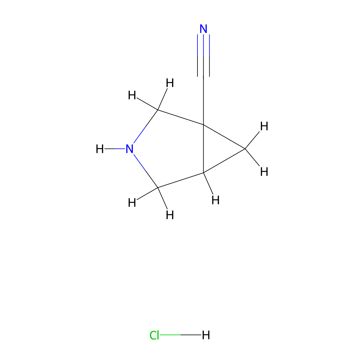 3-Azabicyclo[3.1.0]hexane-1-carbonitrile hydrochloride molecular structure, CAS 1421939-67-4