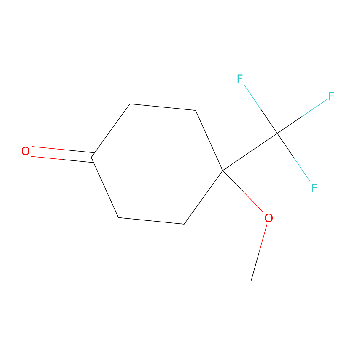 4-Methoxy-4-(trifluoromethyl)cyclohexan-1-one molecular structure, CAS 1421941-41-4