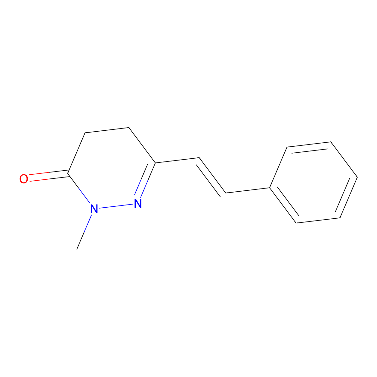 2-methyl-6-styryl-4,5-dihydro-3(2H)-pyridazinone molecular structure, CAS 1421944-09-3