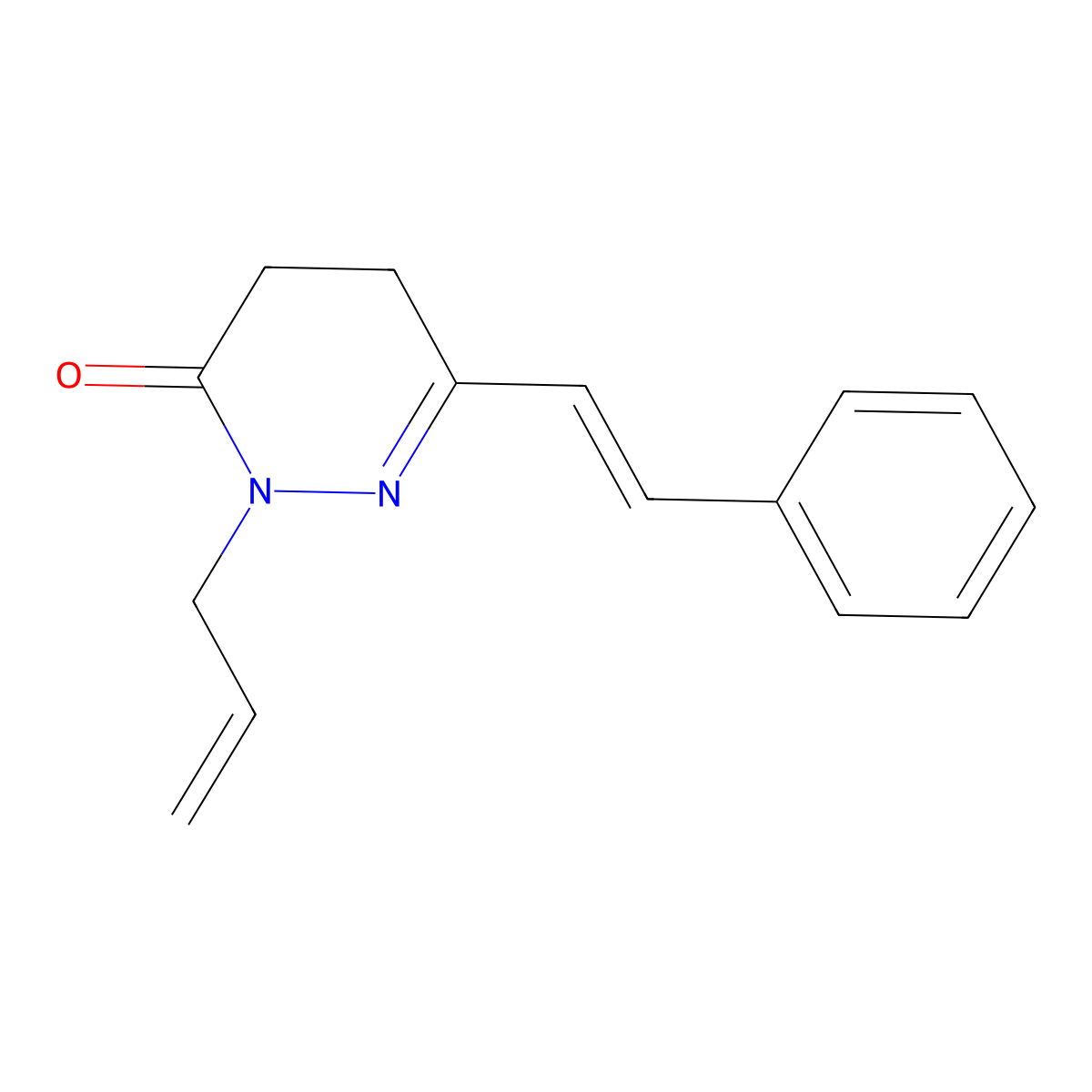 2-allyl-6-styryl-4,5-dihydro-3(2H)-pyridazinone molecular structure, CAS 1421944-10-6