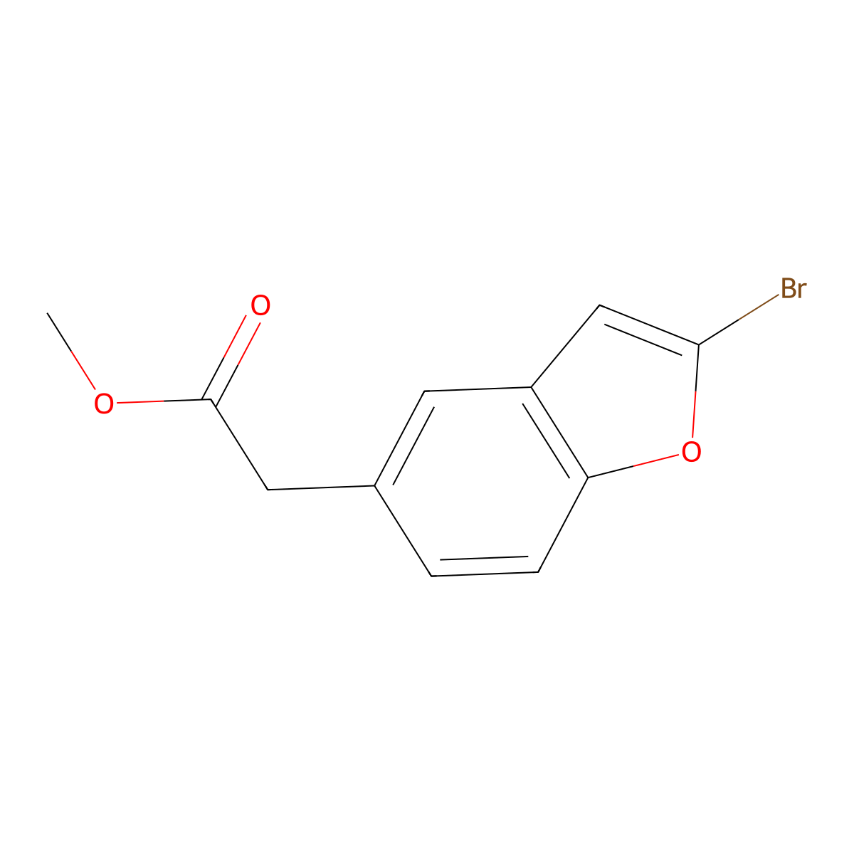 Methyl 2-(2-bromobenzofuran-5-yl)acetate molecular structure, CAS 1421949-03-2