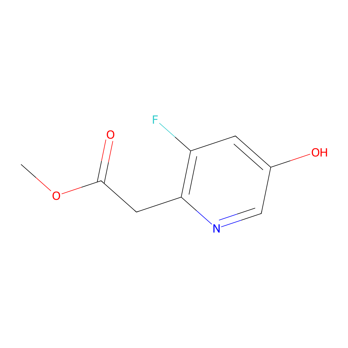 Methyl 2-(3-fluoro-5-hydroxypyridin-2-yl)acetate molecular structure, CAS 1421949-37-2