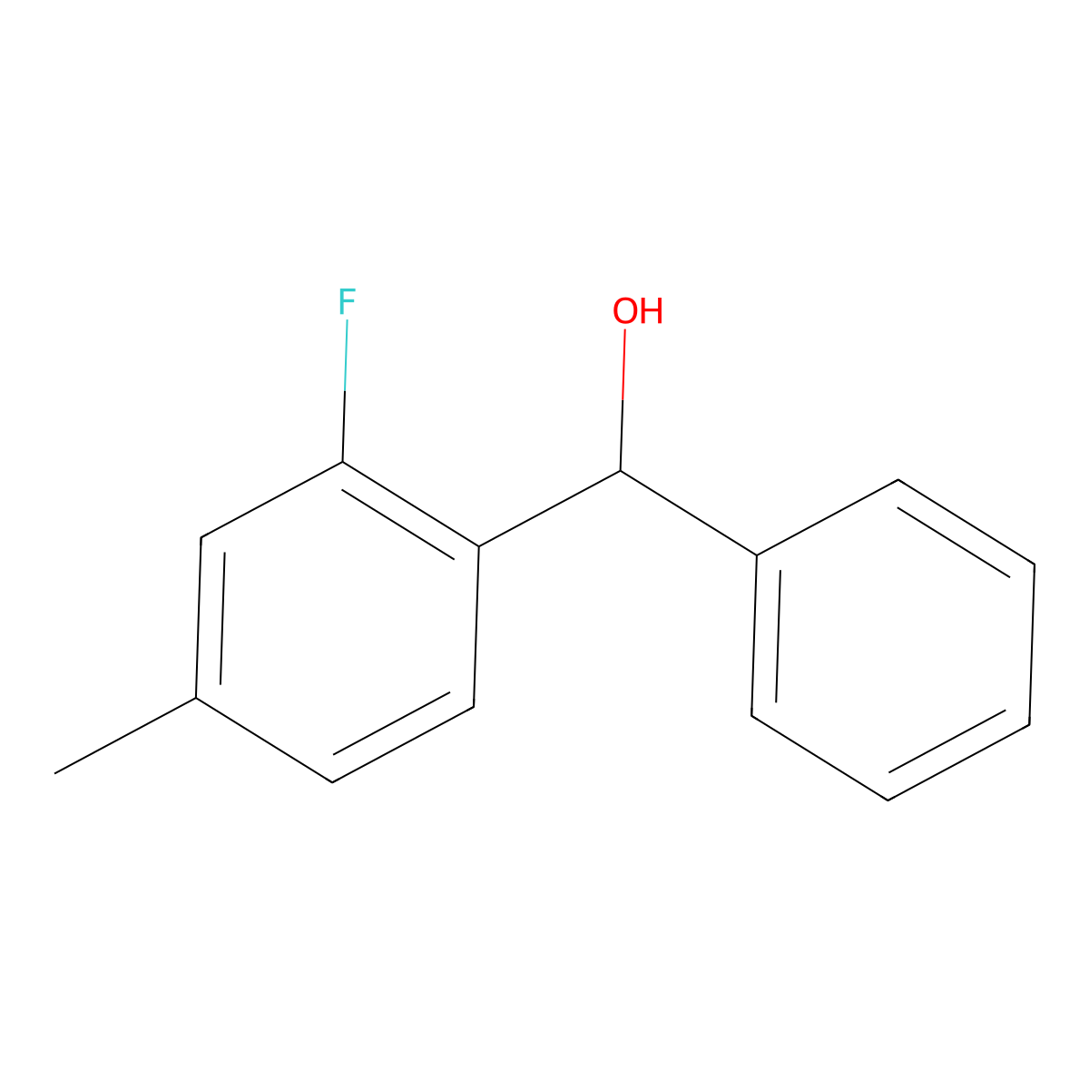 (2-Fluoro-4-methylphenyl)(phenyl)methanol molecular structure, CAS 1421949-49-6