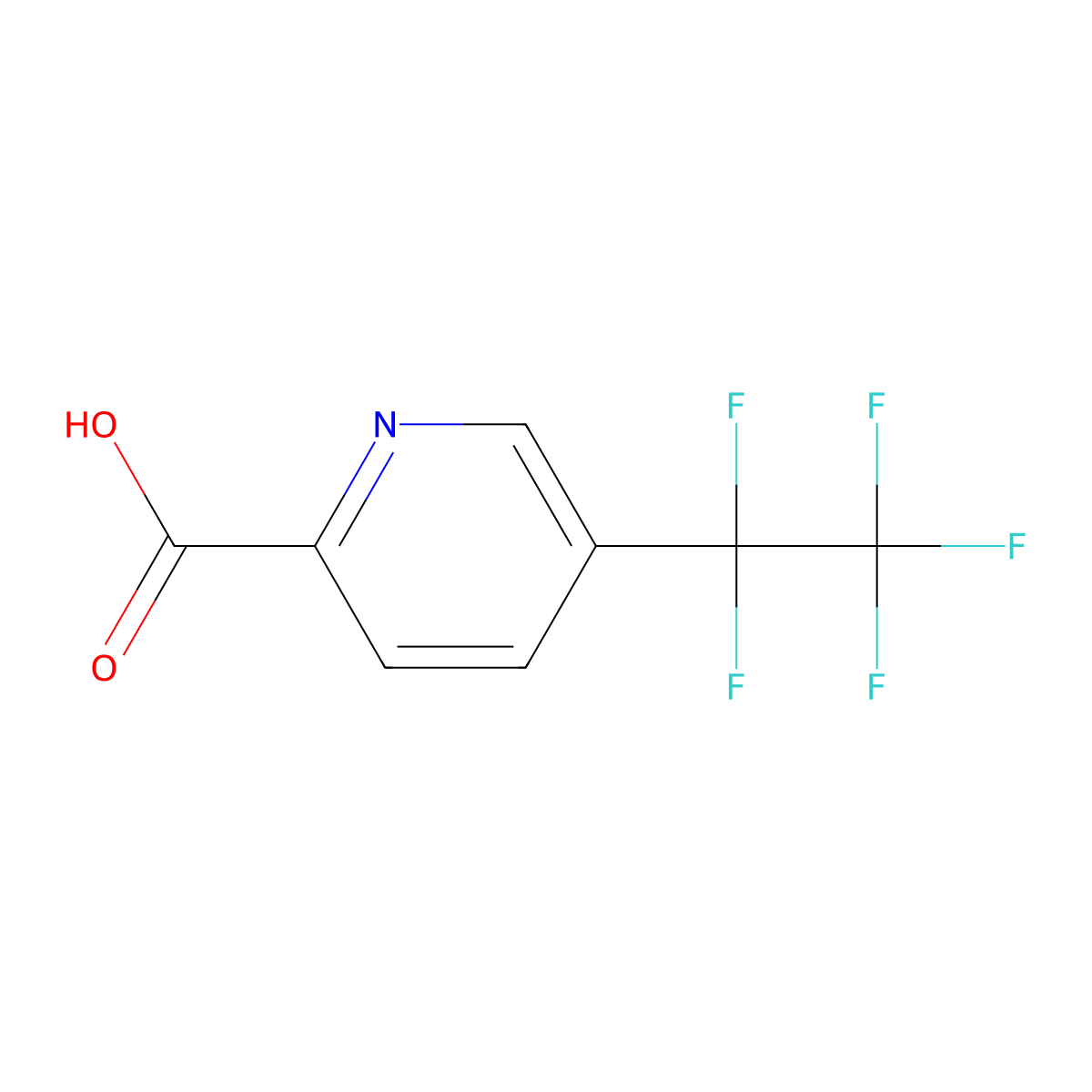 5-(1,1,2,2,2-Pentafluoroethyl)pyridine-2-carboxylic acid molecular structure, CAS 1421951-82-7