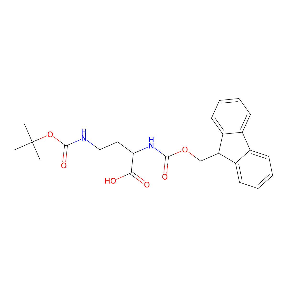 4-(Boc-amino)-2-(Fmoc-amino)butanoic acid molecular structure, CAS 142196-40-5