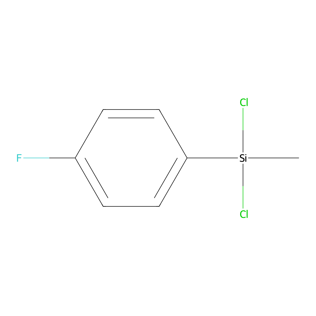 Dichloro(4-fluorophenyl)methylsilane molecular structure, CAS 1422-90-8