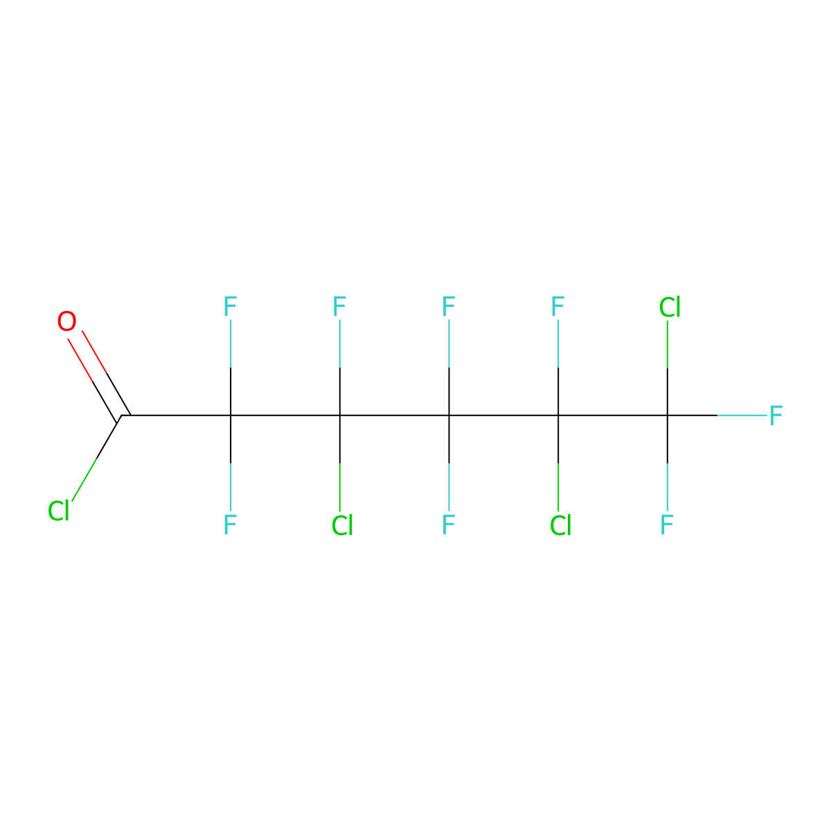 3,5,6-Trichloro-2,2,3,4,4,5,6,6-octafluorohexanoyl chloride molecular structure, CAS 1422-98-6