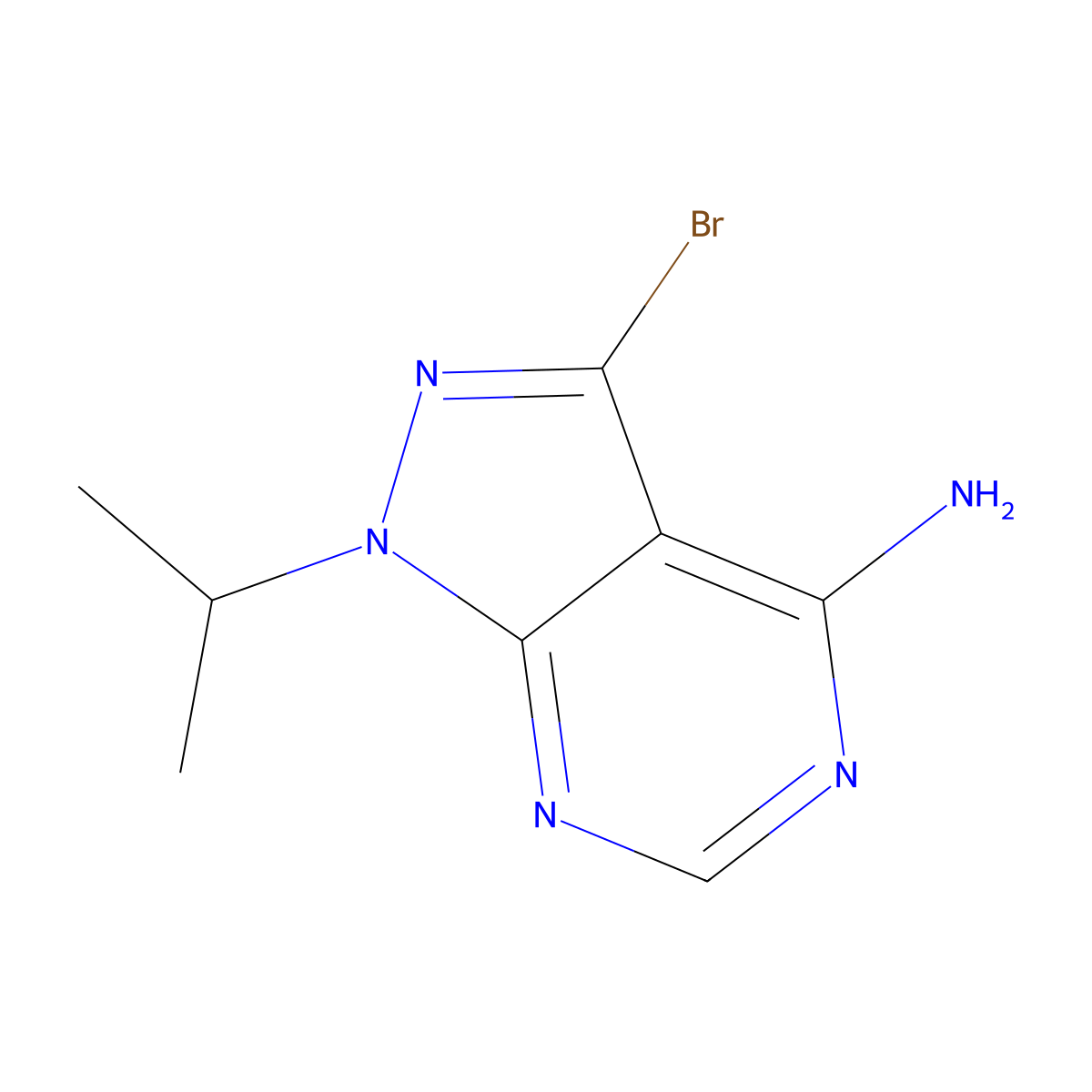 3-bromo-1-isopropyl-1H-pyrazolo[3,4-d]pyrimidin-4-amine molecular structure, CAS 1422006-32-3