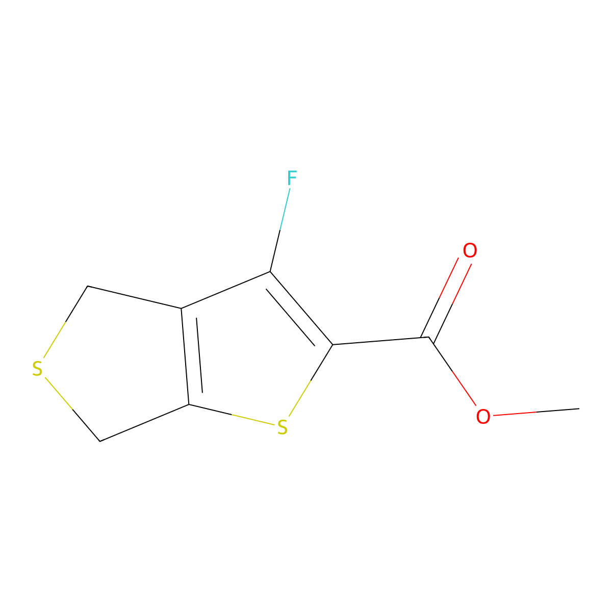 Methyl 3-fluoro-4,6-dihydrothieno[3,4-b]thiophene-2-carboxylate molecular structure, CAS 1422007-52-0