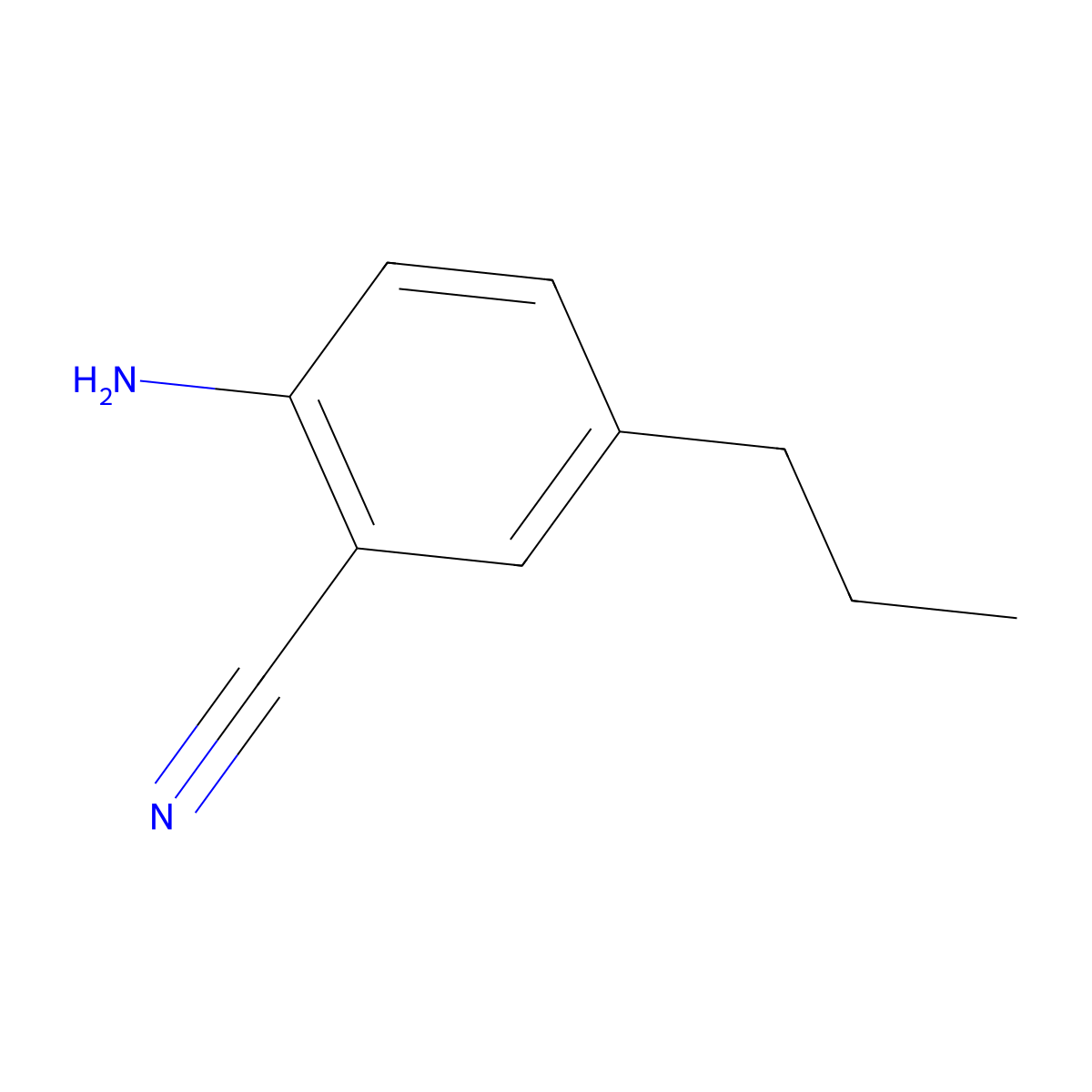 2-Amino-5-propylbenzonitrile molecular structure, CAS 1422021-93-9