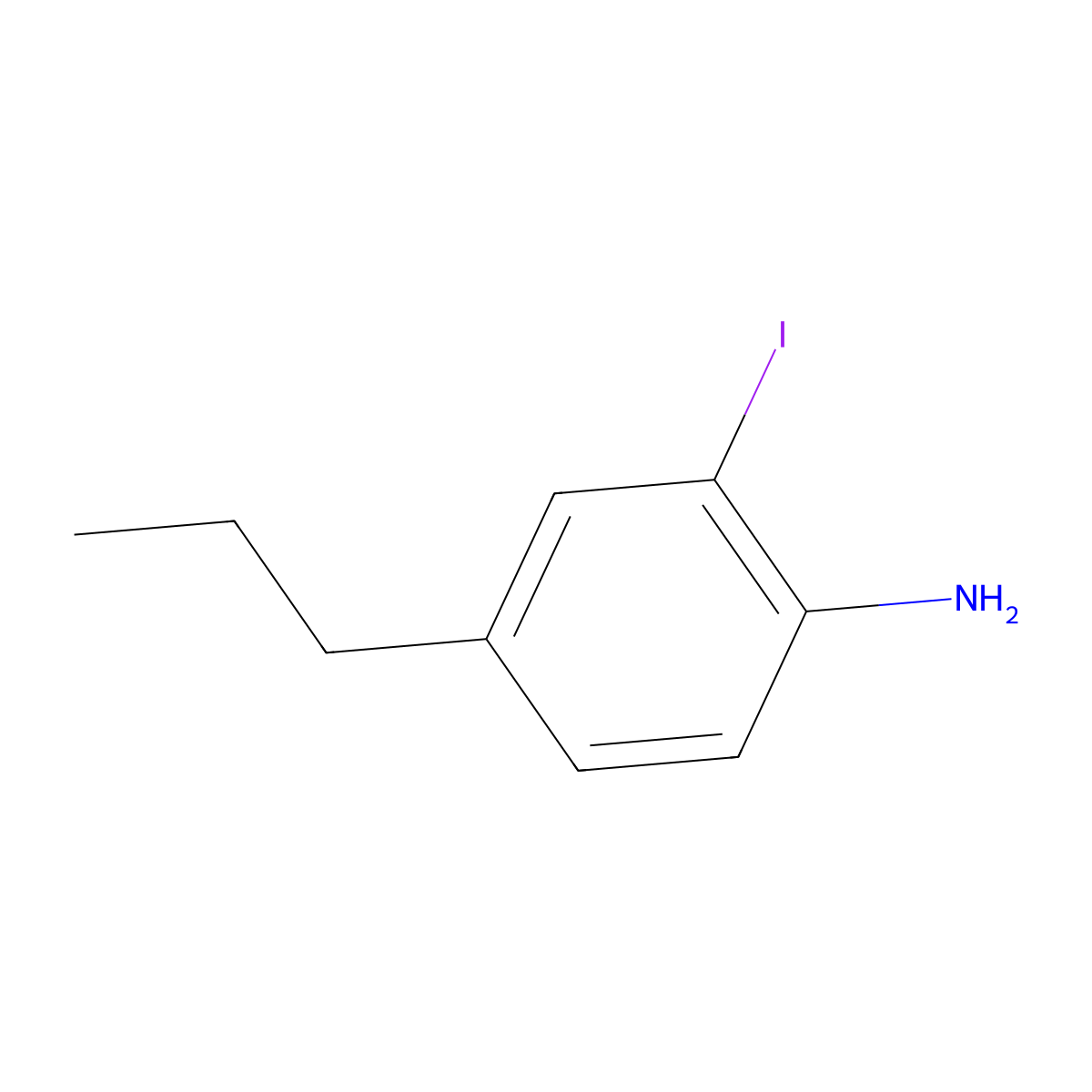 2-Iodo-4-propylaniline molecular structure, CAS 1422022-29-4