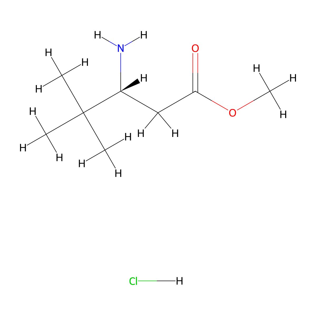 methyl (3R)-3-amino-4,4-dimethylpentanoate hydrochloride molecular structure, CAS 1422051-73-7