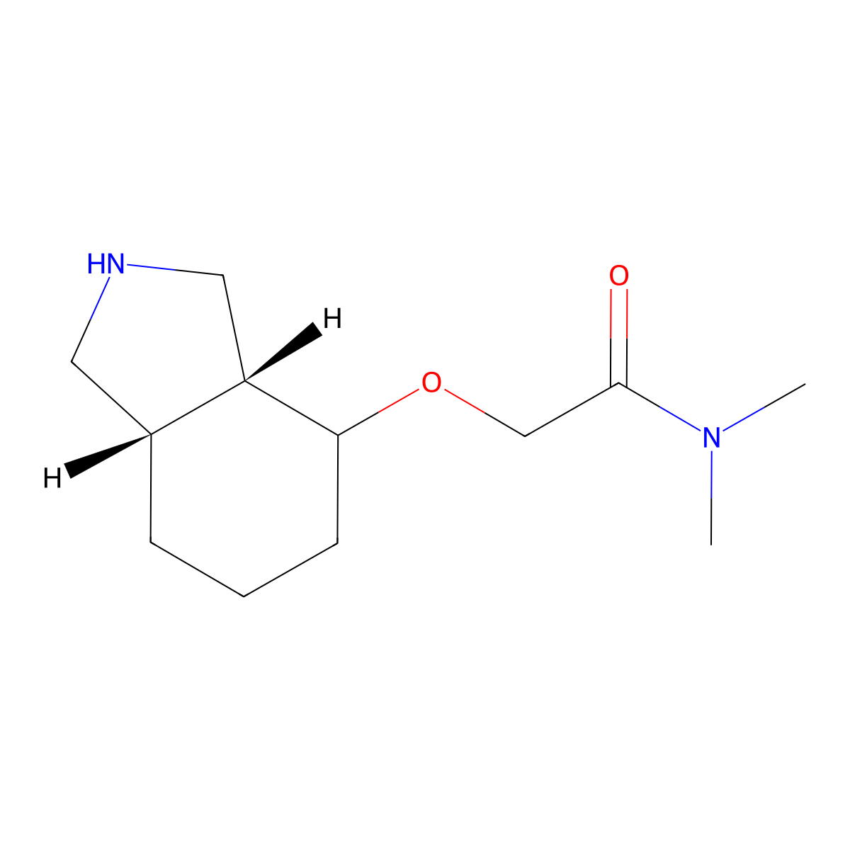 rel-N,N-dimethyl-2-((3aR,7aS)-octahydro-1H-isoindol-4-yloxy)acetamide molecular structure, CAS 1422056-85-6