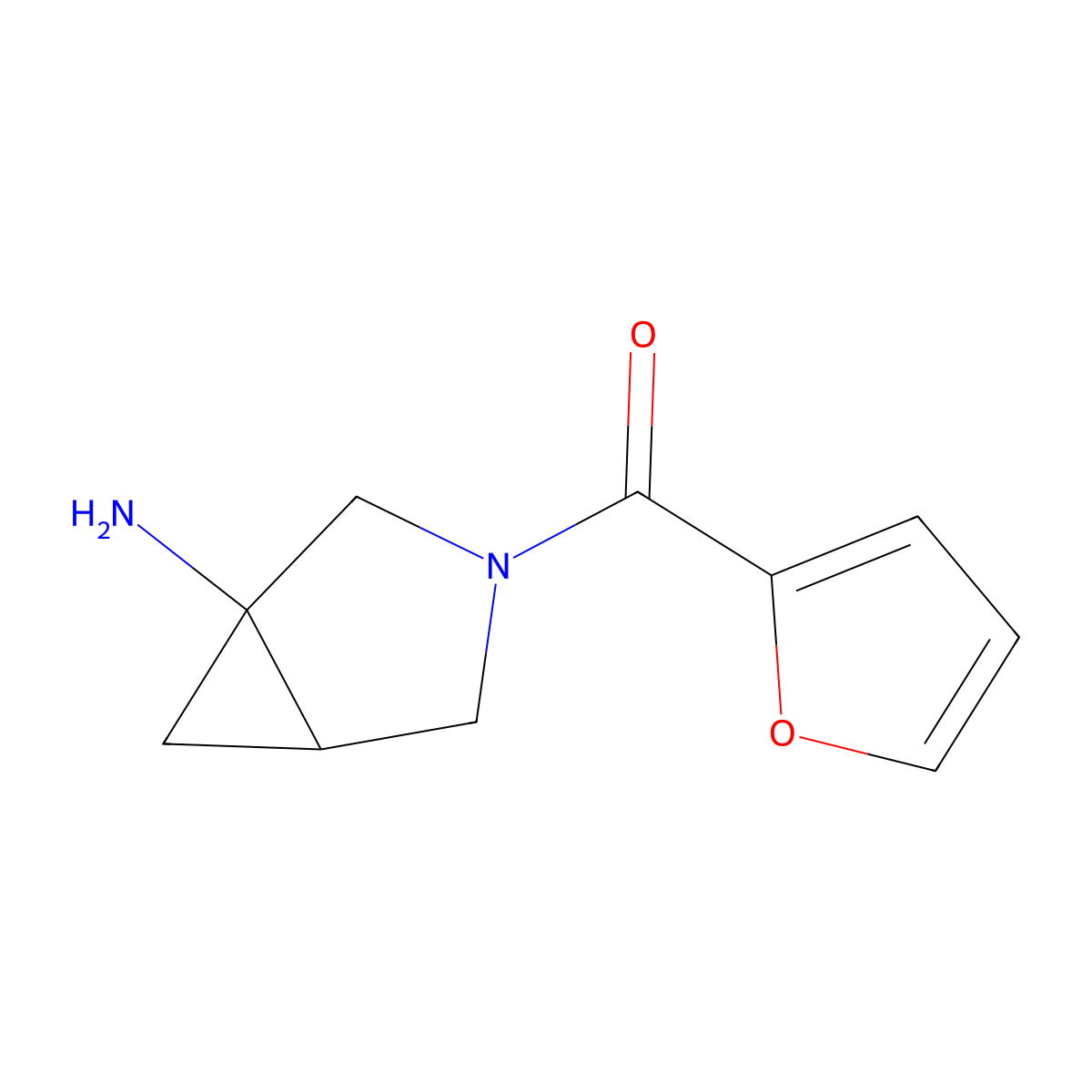 ((1R)-1-Amino-3-azabicyclo[3.1.0]hexan-3-yl)(furan-2-yl)methanone molecular structure, CAS 1422056-98-1