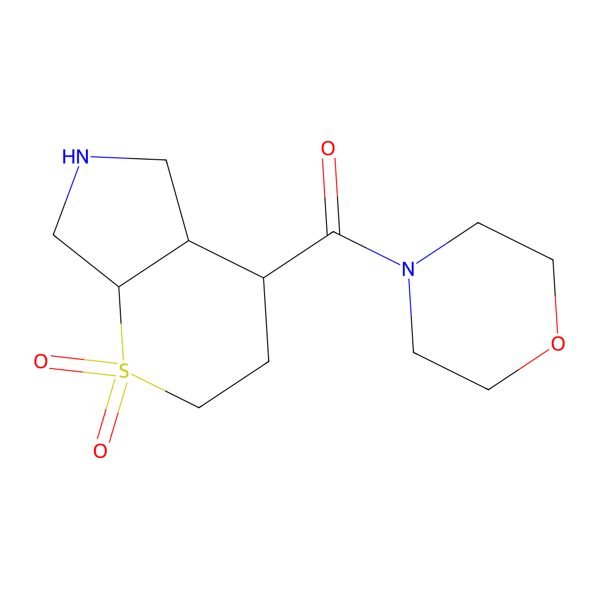 ((4aS,7aS)-1,1-dioxidooctahydrothiopyrano[2,3-c]pyrrol-4-yl)(morpholino)methanone molecular structure, CAS 1422057-13-3
