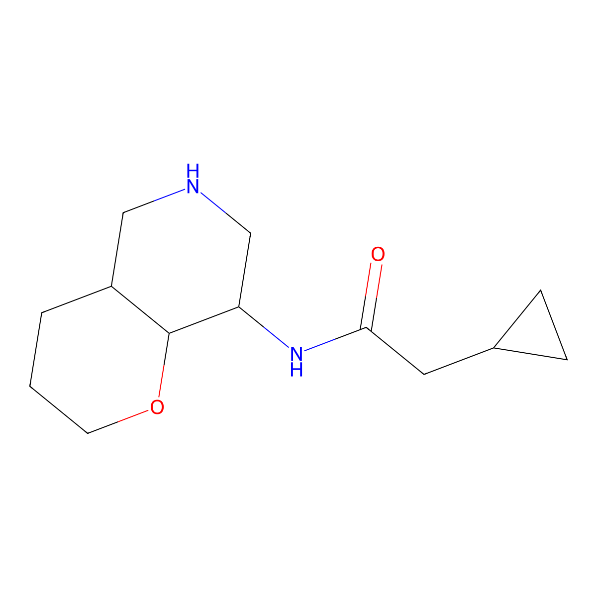 2-cyclopropyl-N-((4aS,8R,8aS)-octahydro-2H-pyrano[3,2-c]pyridin-8-yl)acetamide molecular structure, CAS 1422057-69-9