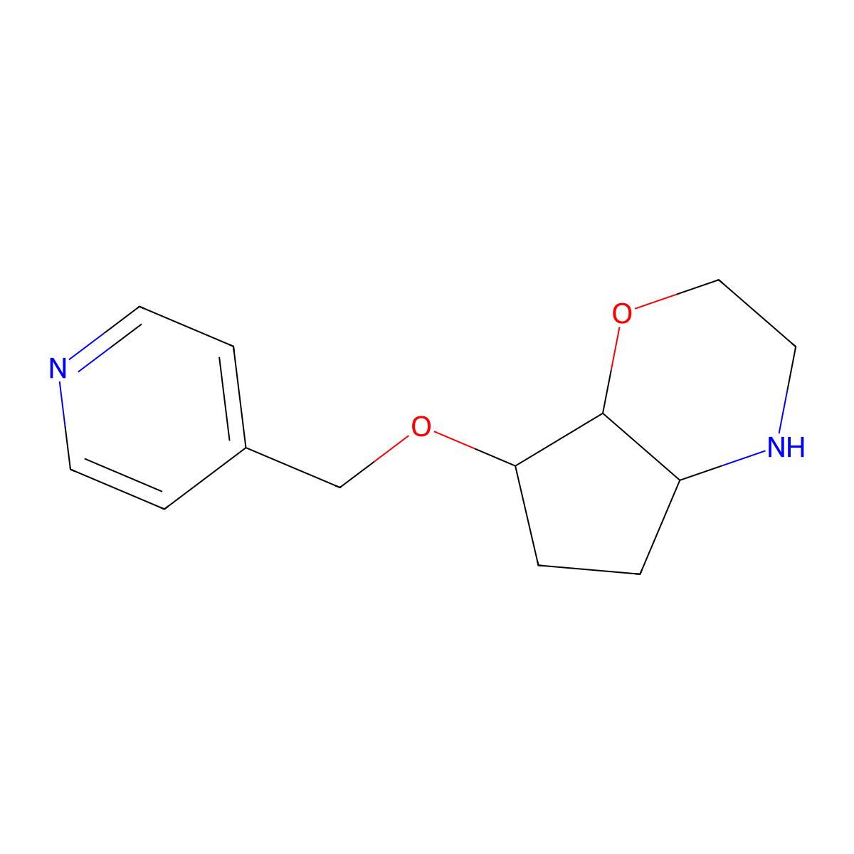 Rel-(4As,7R,7Ar)-7-(Pyridin-4-Ylmethoxy)Octahydrocyclopenta[B][1,4]Oxazine molecular structure, CAS 1422057-71-3