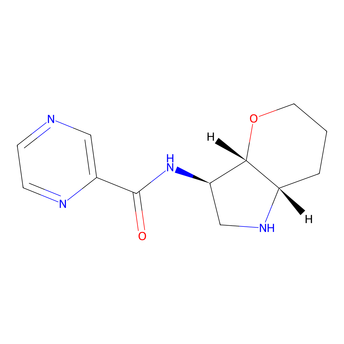 Rel-N-((3R,3Ar,7As)-Octahydropyrano[3,2-B]Pyrrol-3-Yl)Pyrazine-2-Carboxamide molecular structure, CAS 1422057-74-6