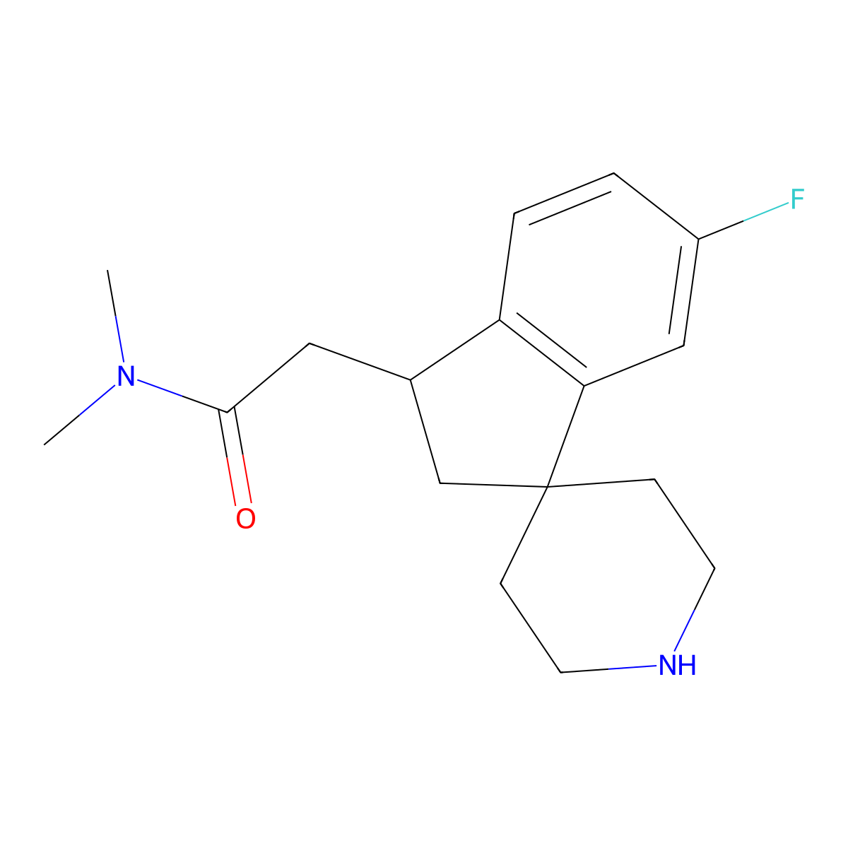 2-(6-Fluoro-2,3-dihydrospiro[indene-1,4'-piperidin]-3-yl)-N,N-dimethylacetamide molecular structure, CAS 1422057-83-7