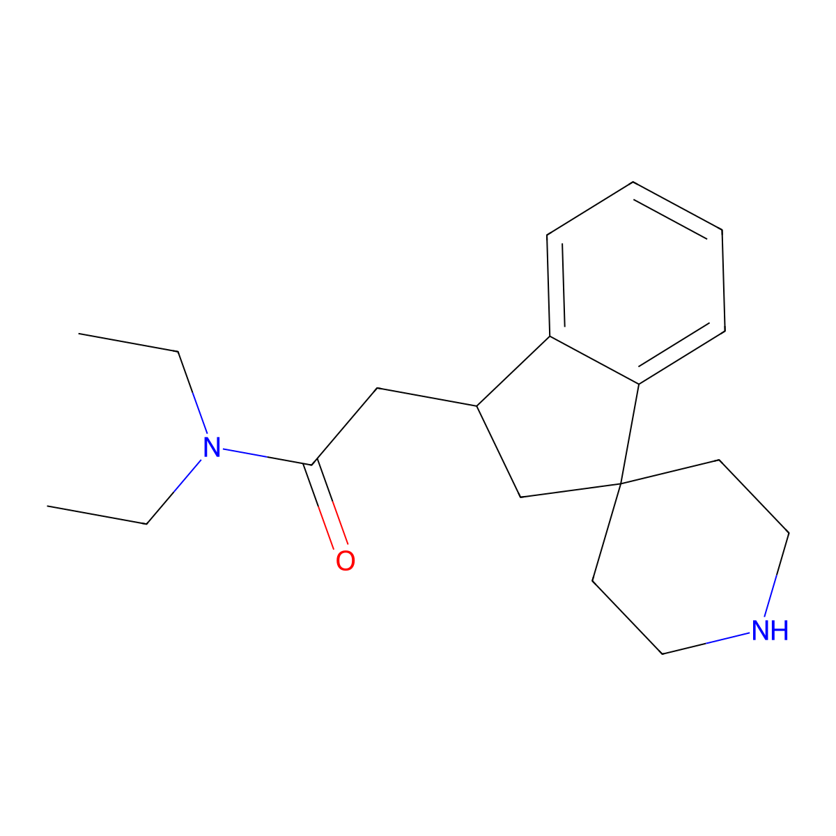 2-(2,3-Dihydrospiro[indene-1,4'-piperidin]-3-yl)-N,N-diethylacetamide molecular structure, CAS 1422057-88-2