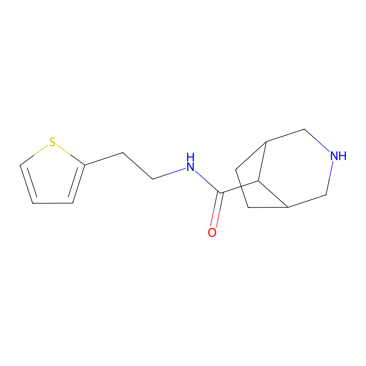 N-(2-(Thiophen-2-yl)ethyl)-3-azabicyclo[3.2.1]octane-8-carboxamide molecular structure, CAS 1422058-00-1