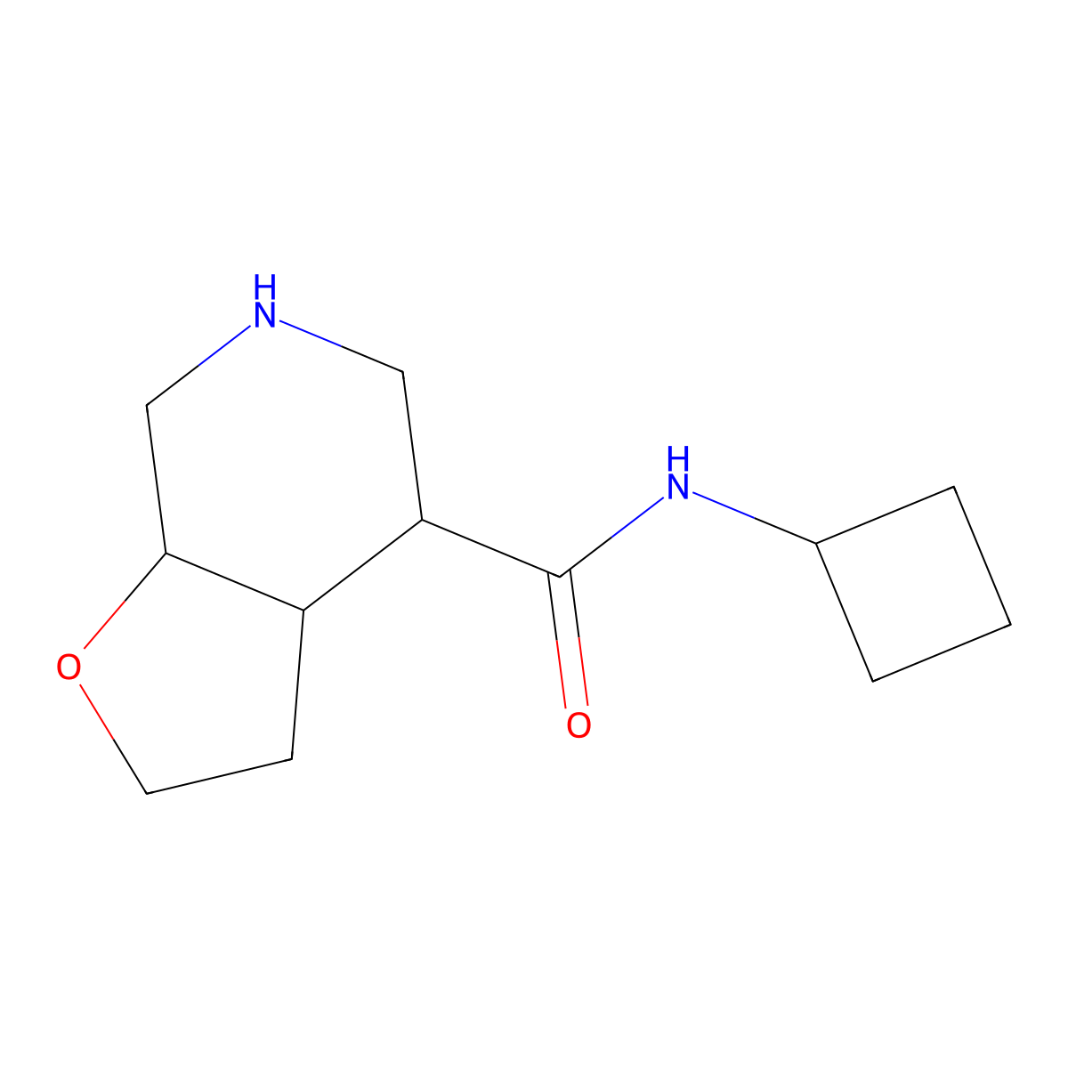 Rel-(3As,4R,7As)-N-Cyclobutyloctahydrofuro[2,3-C]Pyridine-4-Carboxamide molecular structure, CAS 1422058-02-3
