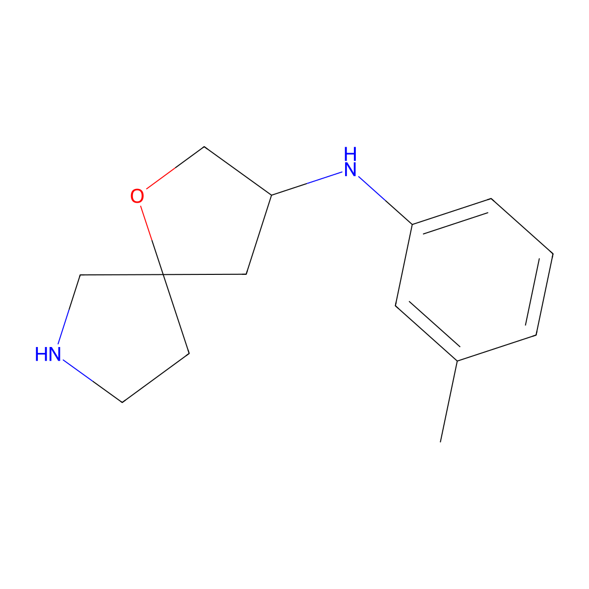 N-(m-Tolyl)-1-oxa-7-azaspiro[4.4]nonan-3-amine molecular structure, CAS 1422058-20-5