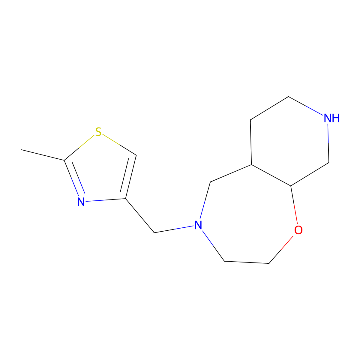 (5aR,9aS)-4-[(2-methyl-1,3-thiazol-4-yl)methyl]-3,5,5a,6,7,8,9,9a-octahydro-2H-pyrido[4,3-f][1,4]oxazepine molecular structure, CAS 1422058-37-4