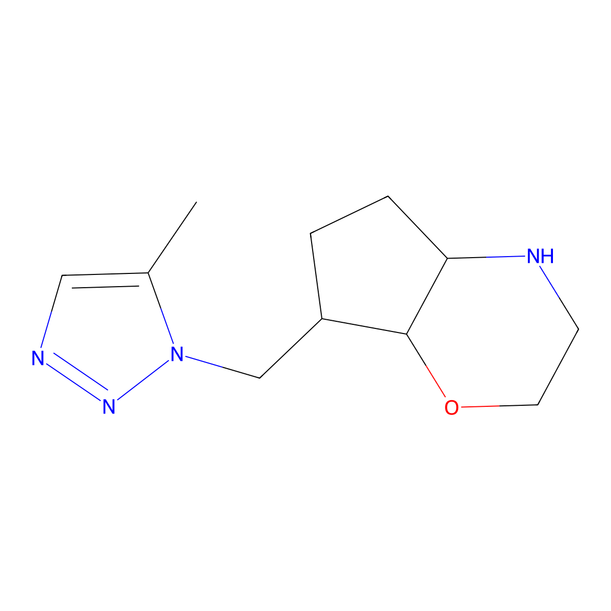 7-((5-Methyl-1H-1,2,3-triazol-1-yl)methyl)octahydrocyclopenta[b][1,4]oxazine molecular structure, CAS 1422058-47-6