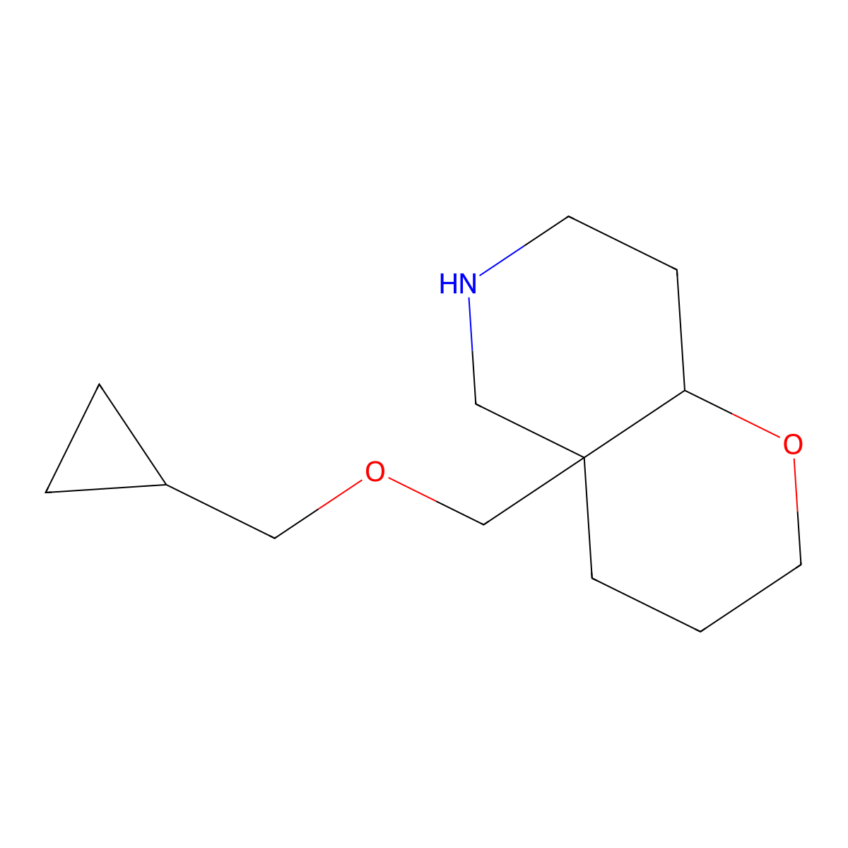 4a-((cyclopropylmethoxy)methyl)octahydro-2H-pyrano[3,2-c]pyridine molecular structure, CAS 1422058-48-7