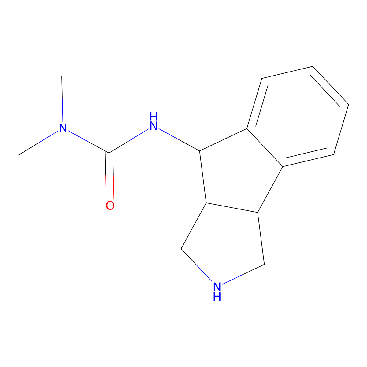 3-((3Ar,8R,8Ar)-1,2,3,3A,8,8A-Hexahydroindeno[2,1-C]Pyrrol-8-Yl)-1,1-Dimethylurea molecular structure, CAS 1422058-86-3
