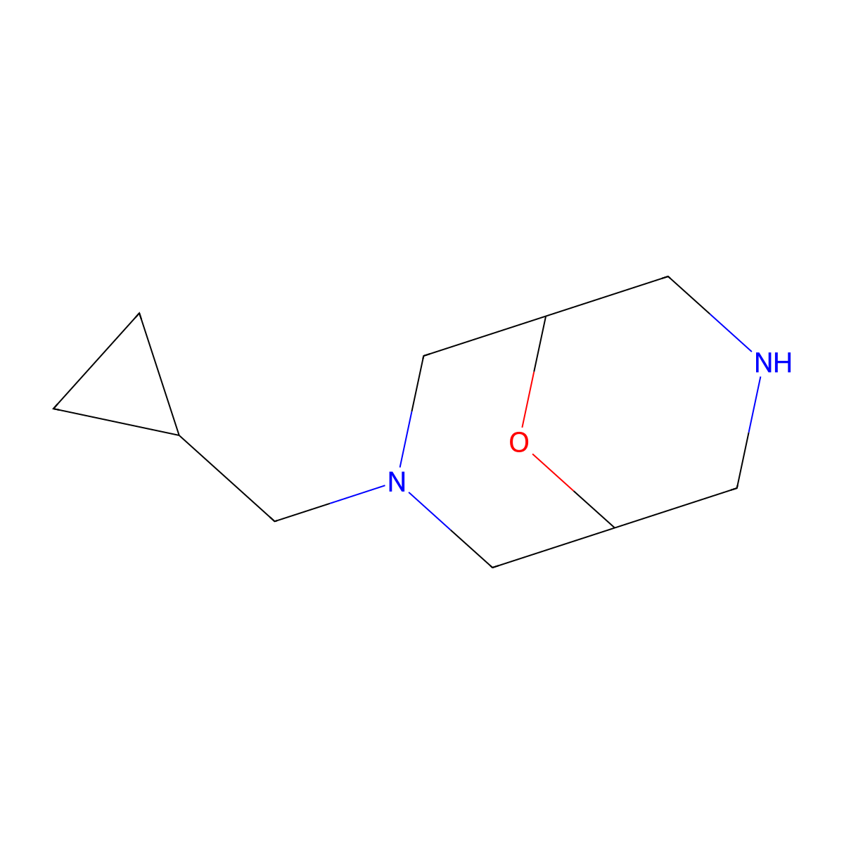 3-(Cyclopropylmethyl)-9-oxa-3,7-diazabicyclo[3.3.1]nonane molecular structure, CAS 1422059-05-9