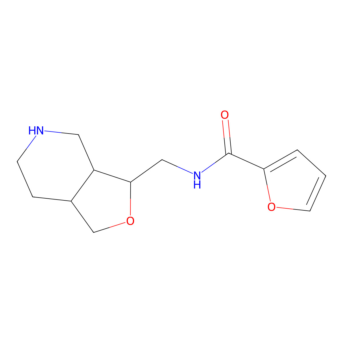 N-(((3S,3aR,7aR)-octahydrofuro[3,4-c]pyridin-3-yl)methyl)furan-2-carboxamide molecular structure, CAS 1422059-11-7