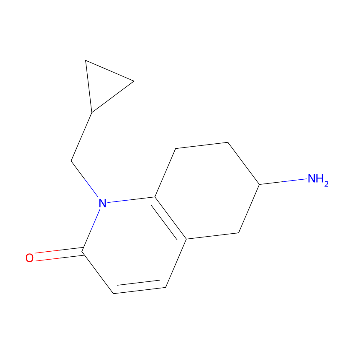 6-Amino-1-(cyclopropylmethyl)-5,6,7,8-tetrahydroquinolin-2(1H)-one molecular structure, CAS 1422059-23-1