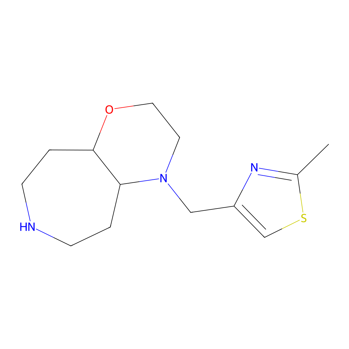 4-((2-Methylthiazol-4-Yl)Methyl)Decahydro-[1,4]Oxazino[3,2-D]Azepine molecular structure, CAS 1422059-51-5