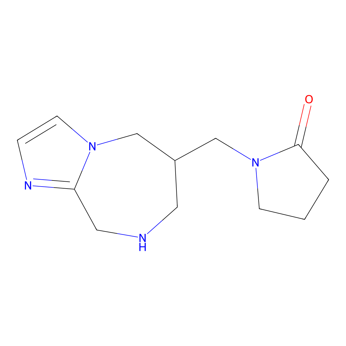 1-((6,7,8,9-Tetrahydro-5H-Imidazo[1,2-A][1,4]Diazepin-6-Yl)Methyl)Pyrrolidin-2-One molecular structure, CAS 1422059-53-7