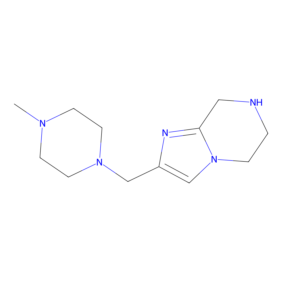 2-((4-Methylpiperazin-1-yl)methyl)-5,6,7,8-tetrahydroimidazo[1,2-a]pyrazine molecular structure, CAS 1422059-59-3