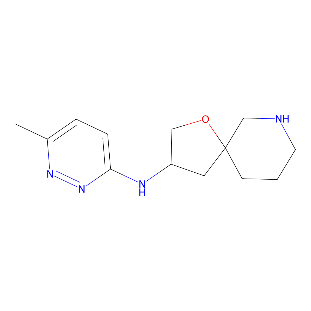 N-(6-Methylpyridazin-3-yl)-1-oxa-7-azaspiro[4.5]decan-3-amine molecular structure, CAS 1422059-66-2