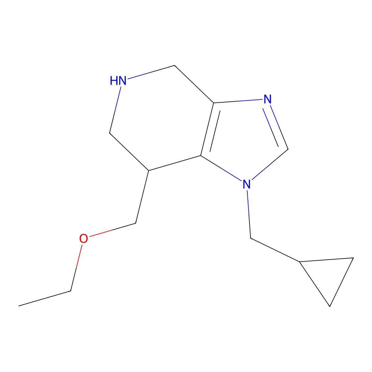 1-(Cyclopropylmethyl)-7-(ethoxymethyl)-4,5,6,7-tetrahydro-1H-imidazo[4,5-c]pyridine molecular structure, CAS 1422059-69-5
