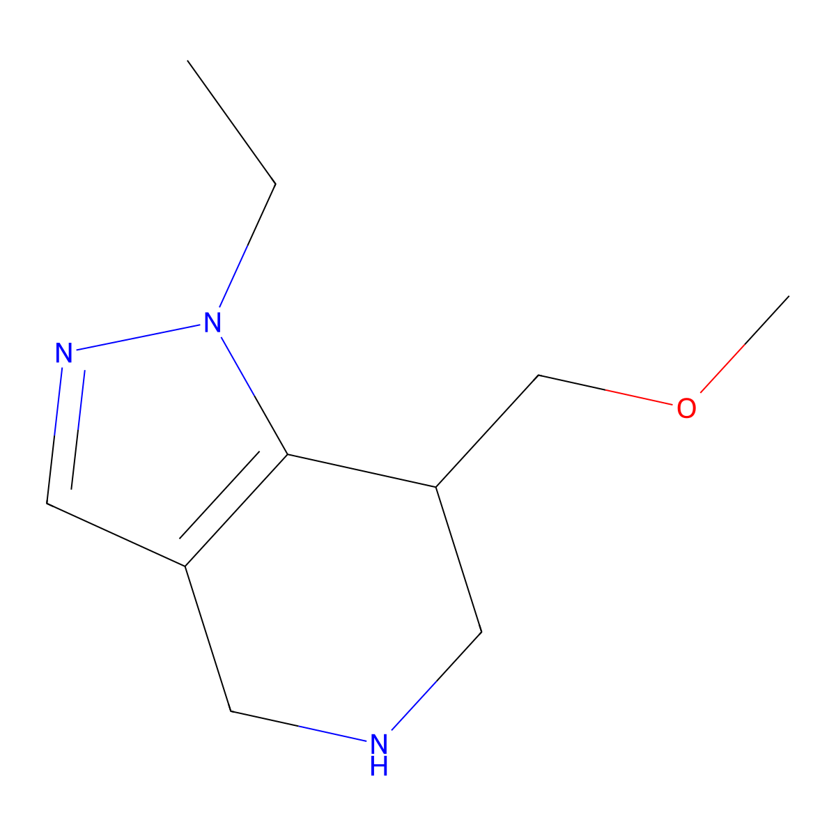 1-Ethyl-7-(methoxymethyl)-4,5,6,7-tetrahydro-1H-pyrazolo[4,3-c]pyridine molecular structure, CAS 1422059-70-8