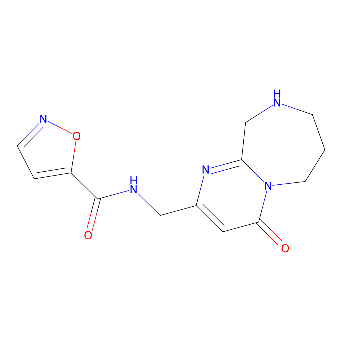 N-((4-Oxo-4,6,7,8,9,10-hexahydropyrimido[1,2-a][1,4]diazepin-2-yl)methyl)isoxazole-5-carboxamide molecular structure, CAS 1422059-71-9