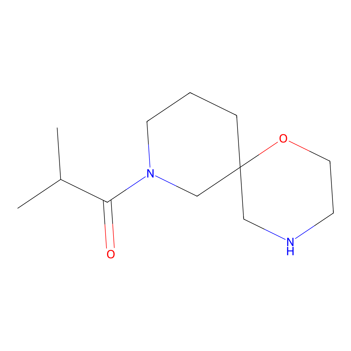 2-Methyl-1-(1-oxa-4,8-diazaspiro[5.5]undecan-8-yl)propan-1-one molecular structure, CAS 1422059-72-0