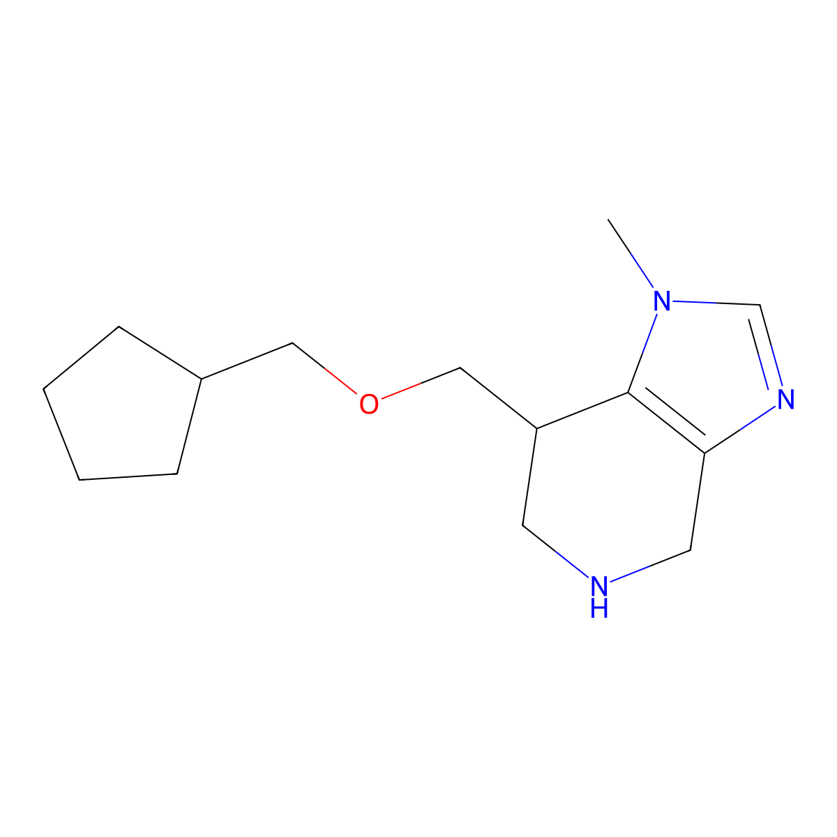 7-((Cyclopentylmethoxy)methyl)-1-methyl-4,5,6,7-tetrahydro-1H-imidazo[4,5-c]pyridine molecular structure, CAS 1422059-75-3