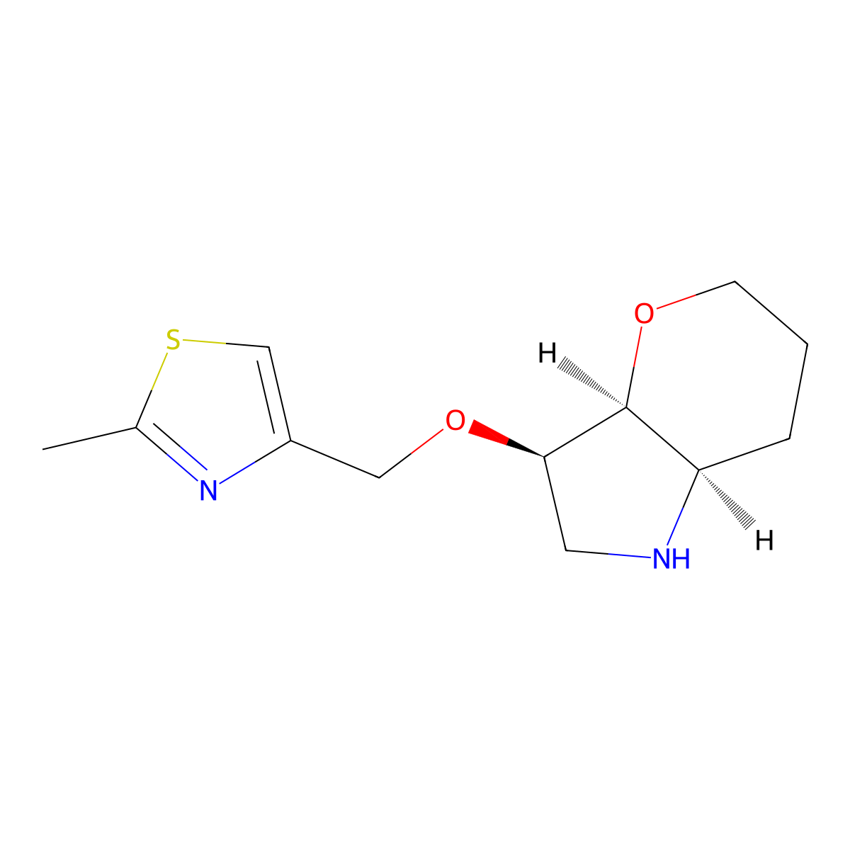 Rel-(3R,3As,7Ar)-3-((2-Methylthiazol-4-Yl)Methoxy)Octahydropyrano[3,2-B]Pyrrole molecular structure, CAS 1422059-79-7