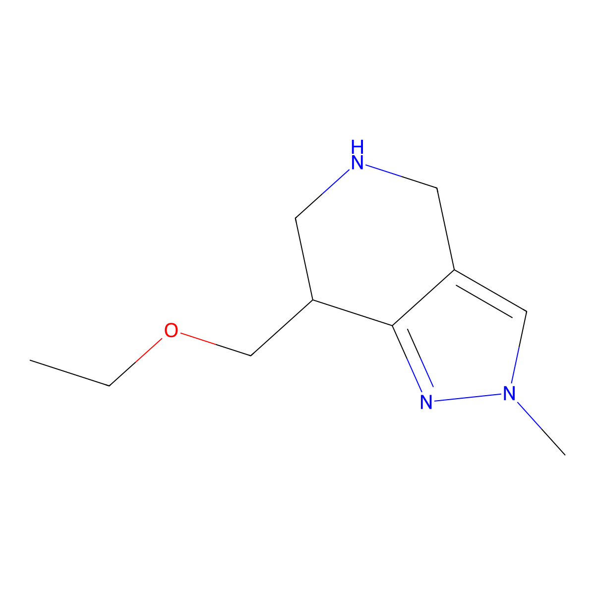 7-(Ethoxymethyl)-2-methyl-4,5,6,7-tetrahydro-2H-pyrazolo[4,3-c]pyridine molecular structure, CAS 1422059-86-6