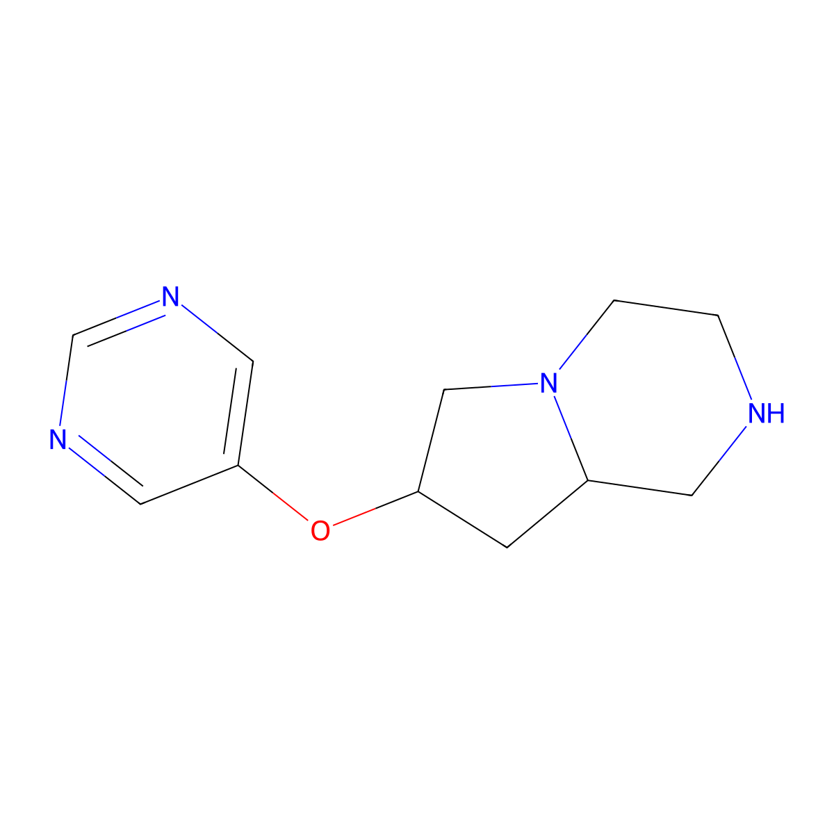 7-(Pyrimidin-5-yloxy)octahydropyrrolo[1,2-a]pyrazine molecular structure, CAS 1422059-89-9