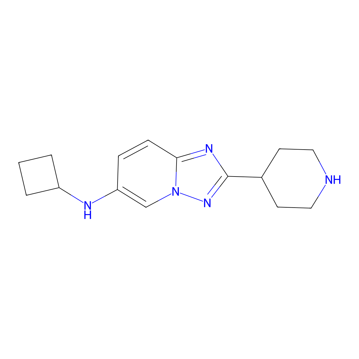 N-Cyclobutyl-2-(piperidin-4-yl)-[1,2,4]triazolo[1,5-a]pyridin-6-amine molecular structure, CAS 1422059-96-8