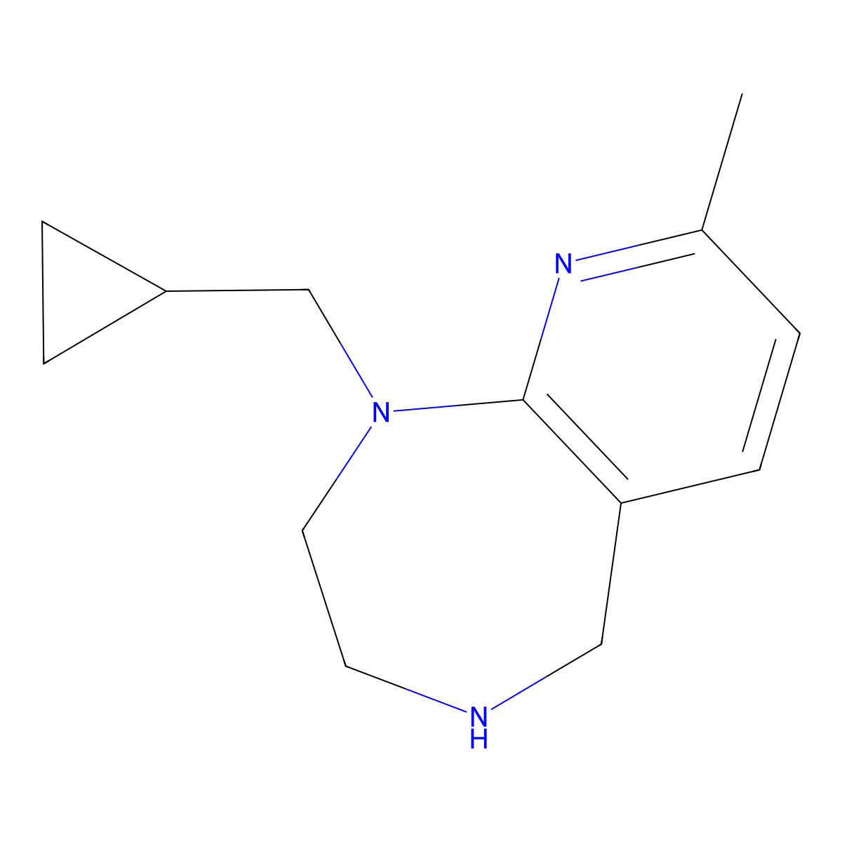 1-(Cyclopropylmethyl)-8-methyl-2,3,4,5-tetrahydro-1H-pyrido[2,3-e][1,4]diazepine molecular structure, CAS 1422060-00-1