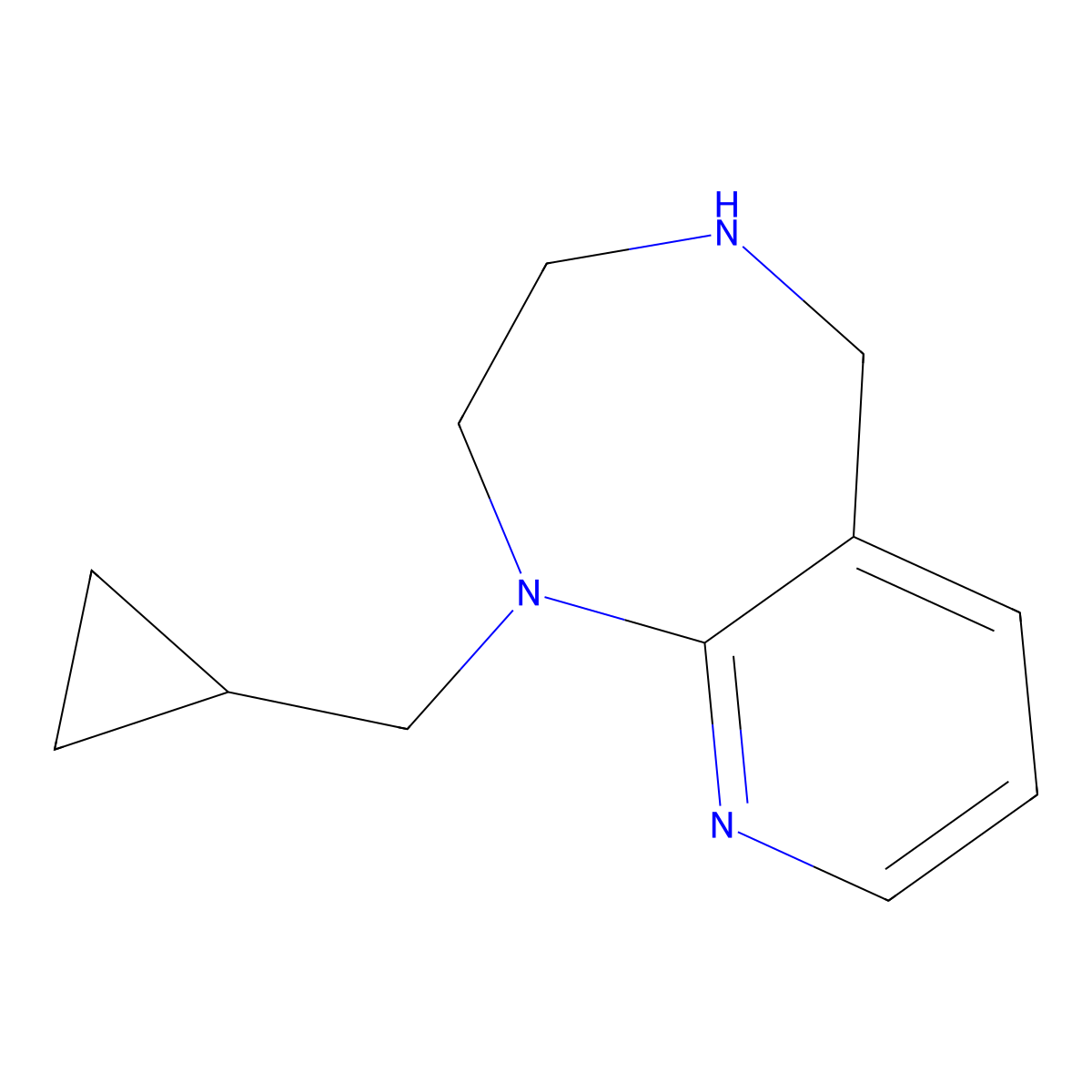 1-(cyclopropylmethyl)-2,3,4,5-tetrahydro-1H-pyrido[2,3-e][1,4]diazepine molecular structure, CAS 1422060-04-5