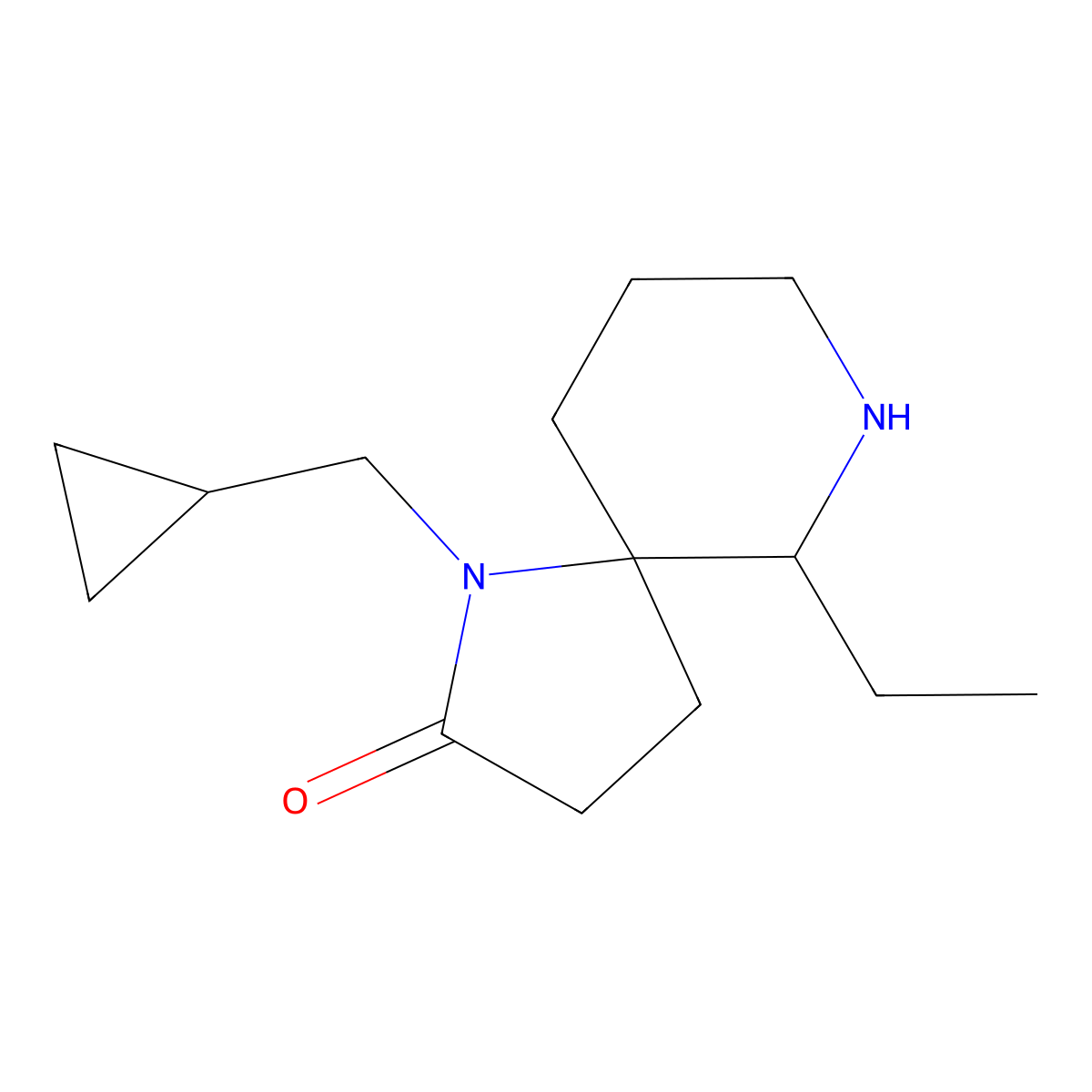 (5S,6R)-1-(cyclopropylmethyl)-6-ethyl-1,7-diazaspiro[4.5]decan-2-one molecular structure, CAS 1422060-13-6